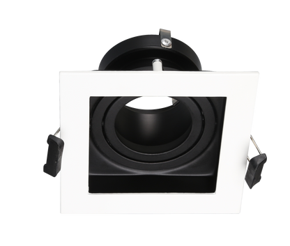 SQ1 Black and White, Square gimbal IP20 single light surface mount trim for X Series COB Modules