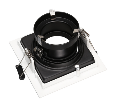 SQ1 Black and White, Square gimbal IP20 single light surface mount trim for X Series COB Modules