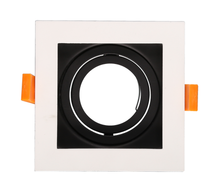 SQ1 Black and White, Square gimbal IP20 single light surface mount trim for X Series COB Modules