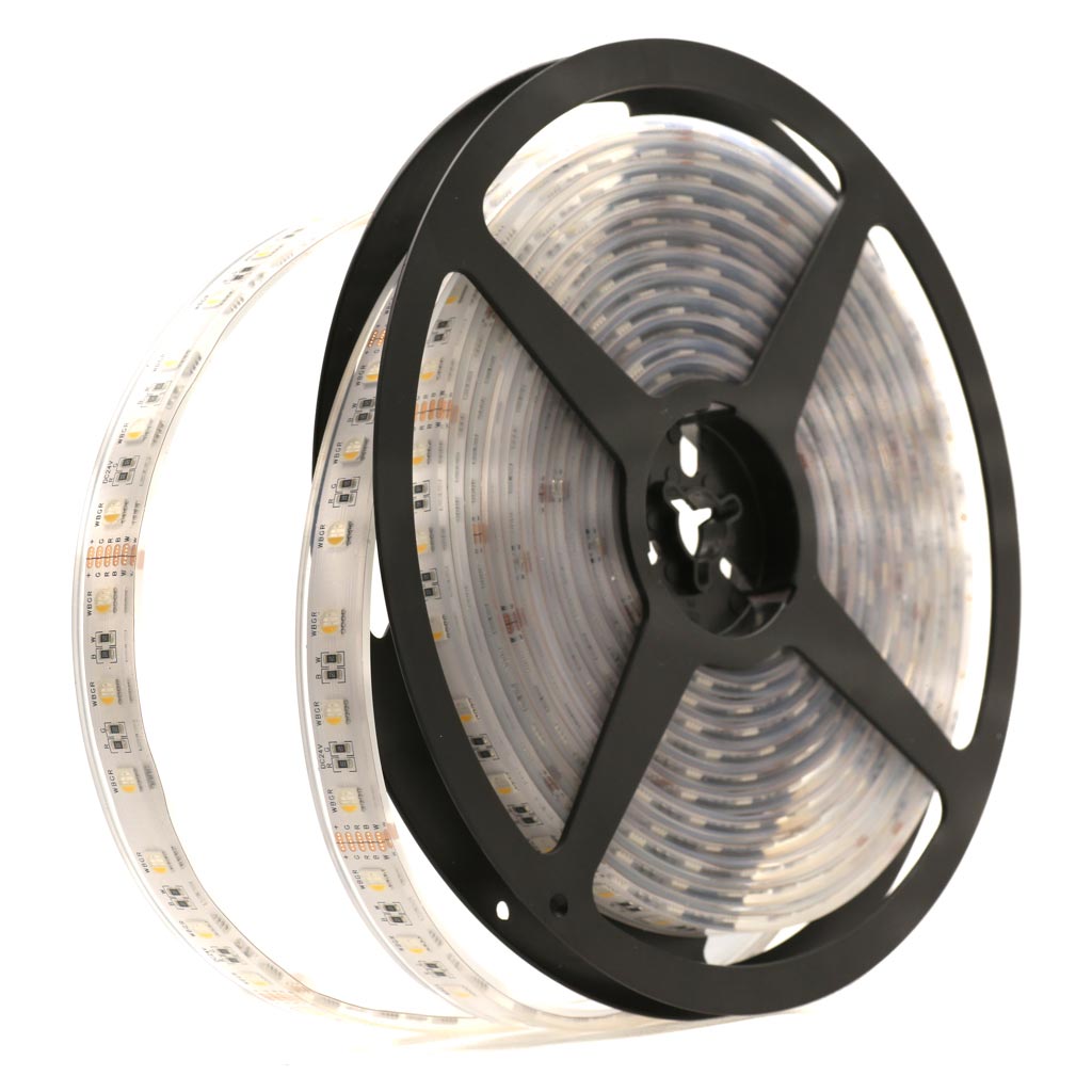 RGBW Strip Light, 24V, 19.2W/m,  2700K warm white, IP68 , constant voltage, 5 meter roll