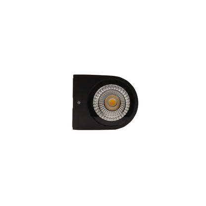 Wall light, Porch light, Alfresco light, Ambient light, Up and Down Light, 240V AC, 2 x 3W, IP54, 2700K, round, Sand black