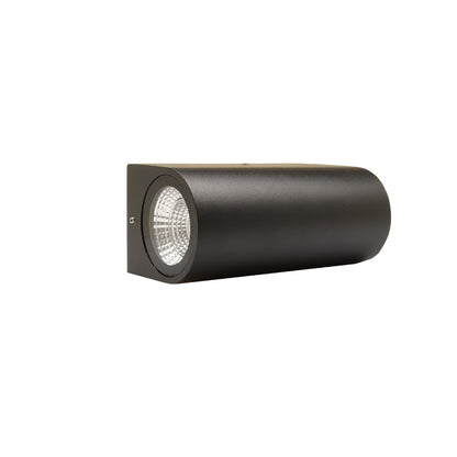 Wall light, Porch light, Alfresco light, Ambient light, Up and Down Light, 240V AC, 2 x 3W, IP54, 2700K, round, Sand black