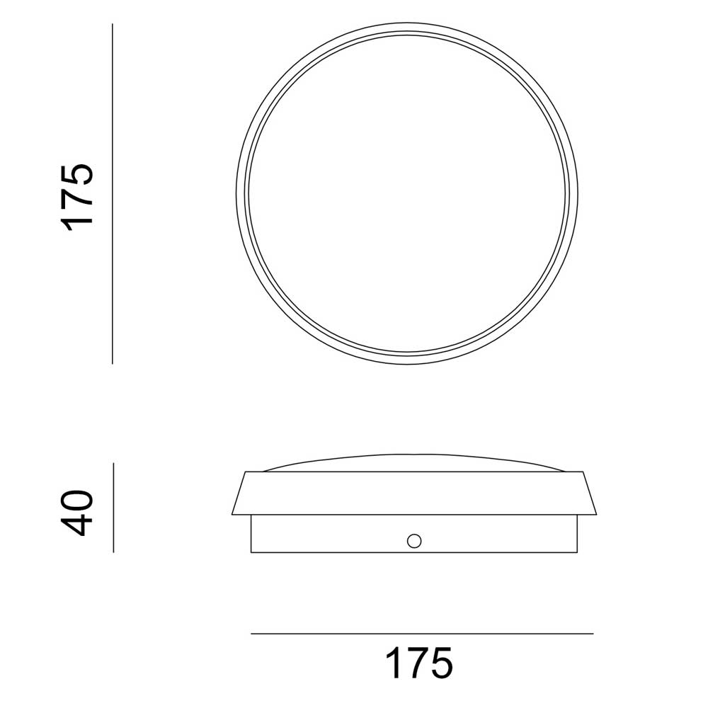 Wall light, Porch light, Alfresco light, Ambient light, Outdoor light, 240V AC, 20 Watt, IP54, 2700K, round large, sand black