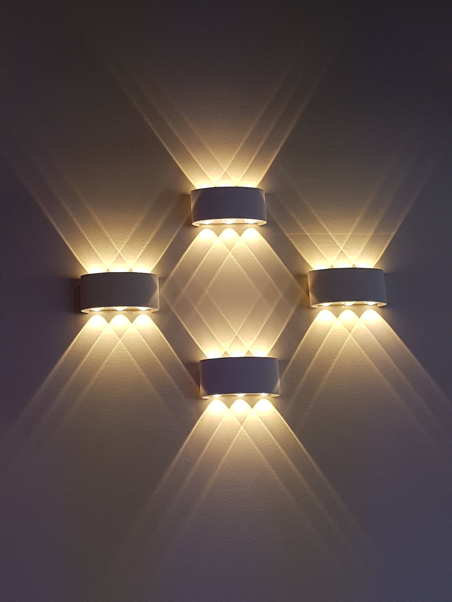Wall Light, Up and down Light, Decorative light, ambient light, 240V AC, 6X1W, IP54, 2700K, Sand White