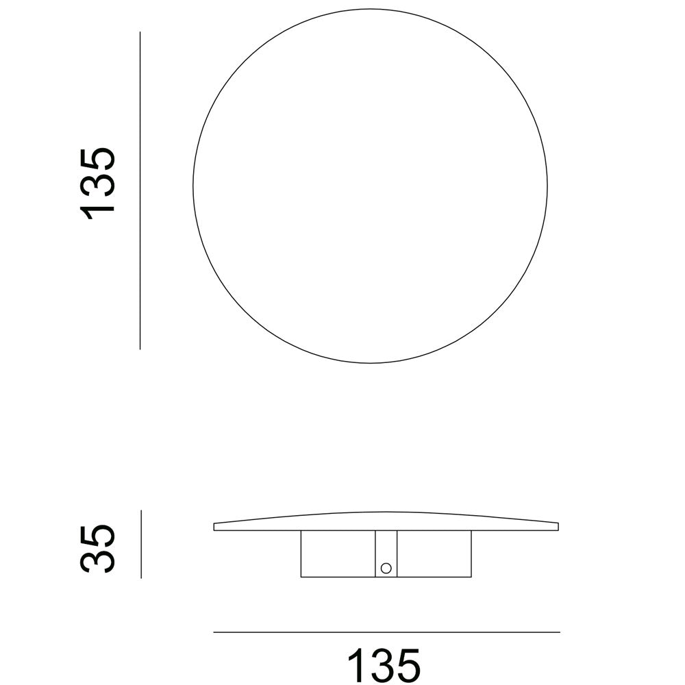 Wall light, decorative light, ambient light, decorative light, round 240V AC, 6W, IP20, 2700K, Sand white