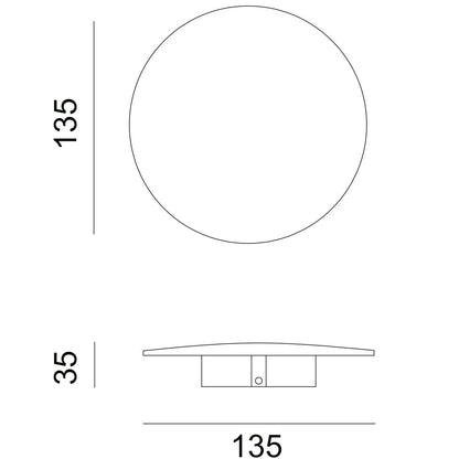 Wall light, decorative light, ambient light, decorative light, round 240V AC, 6W, IP20, 2700K, Sand white