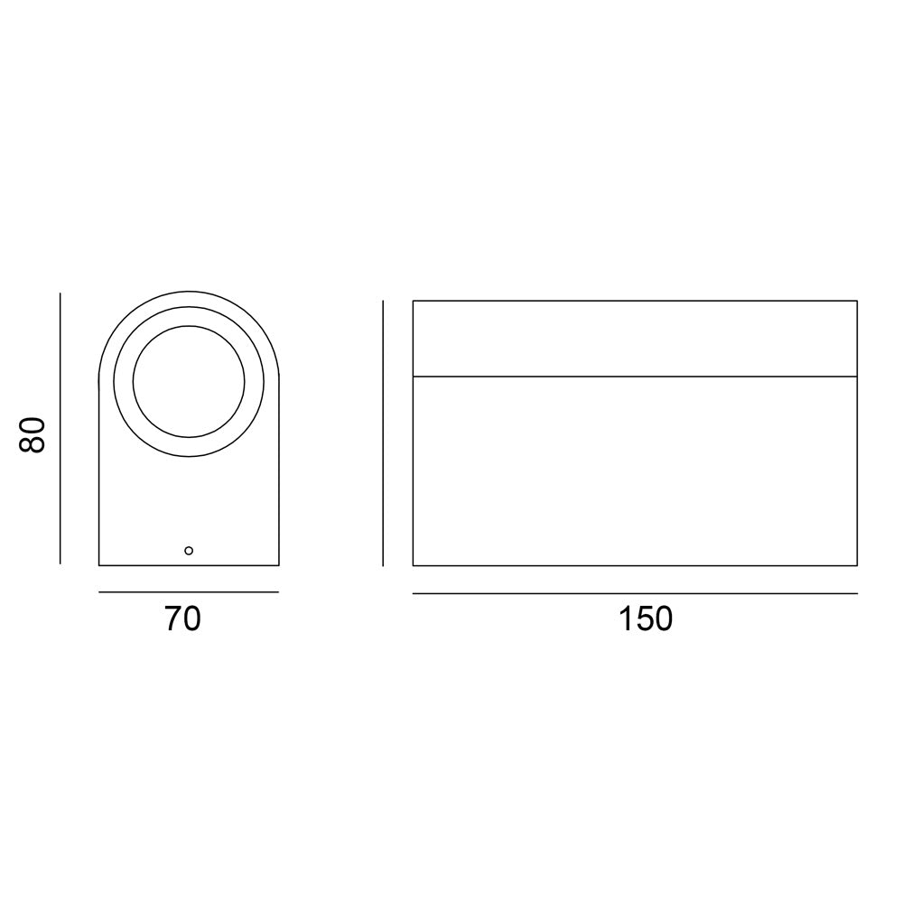 Wall light, Porch light, Alfresco light, Ambient light, Up and Down Light, 240V AC, 2 x 3W, IP54, 2700K, round, Sand black